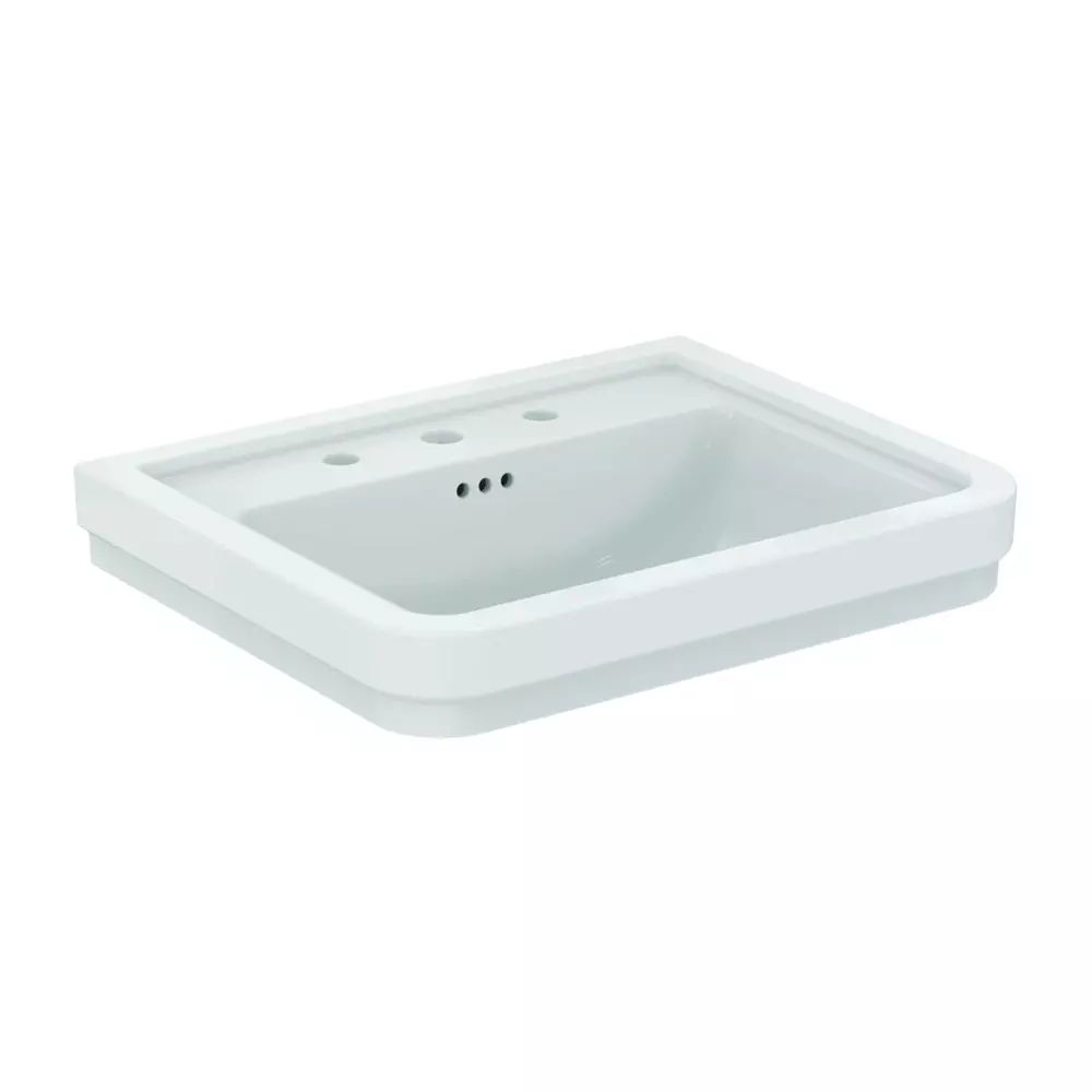 Lavoar suspendat Ideal Standard Atelier Calla alb lucios 62 cm cu 3 orificii baterie si preaplin