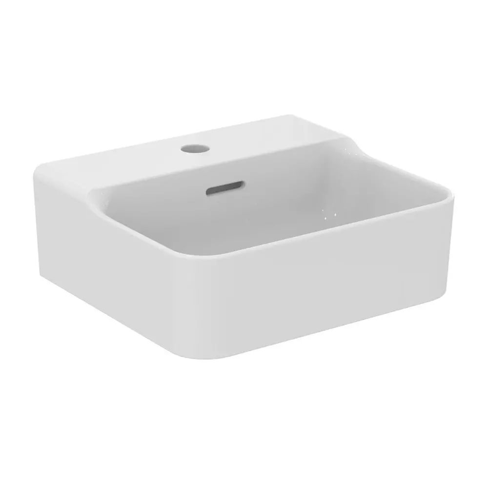 Lavoar suspendat Ideal Standard Atelier Conca 40 cm alb lucios cu orificiu baterie si preaplin