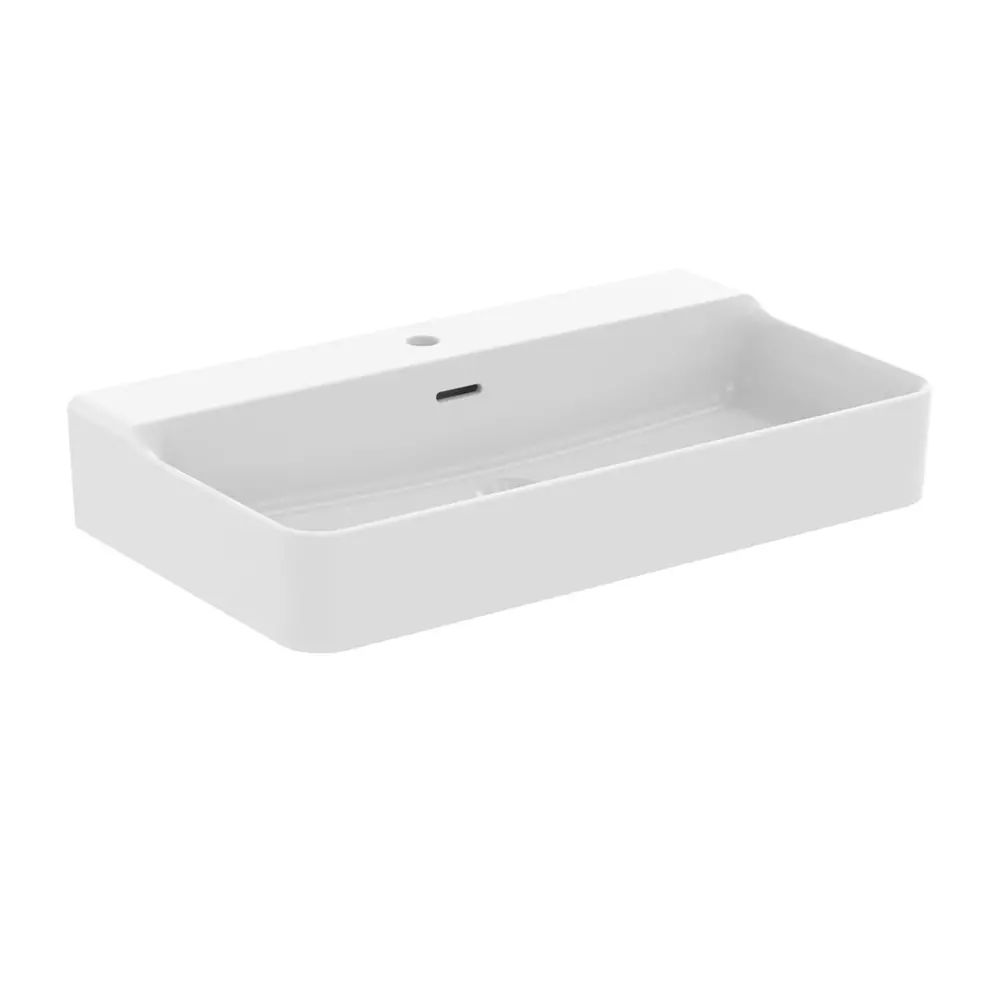 Lavoar suspendat Ideal Standard Atelier Conca 80 cm alb mat cu orificiu baterie si preaplin
