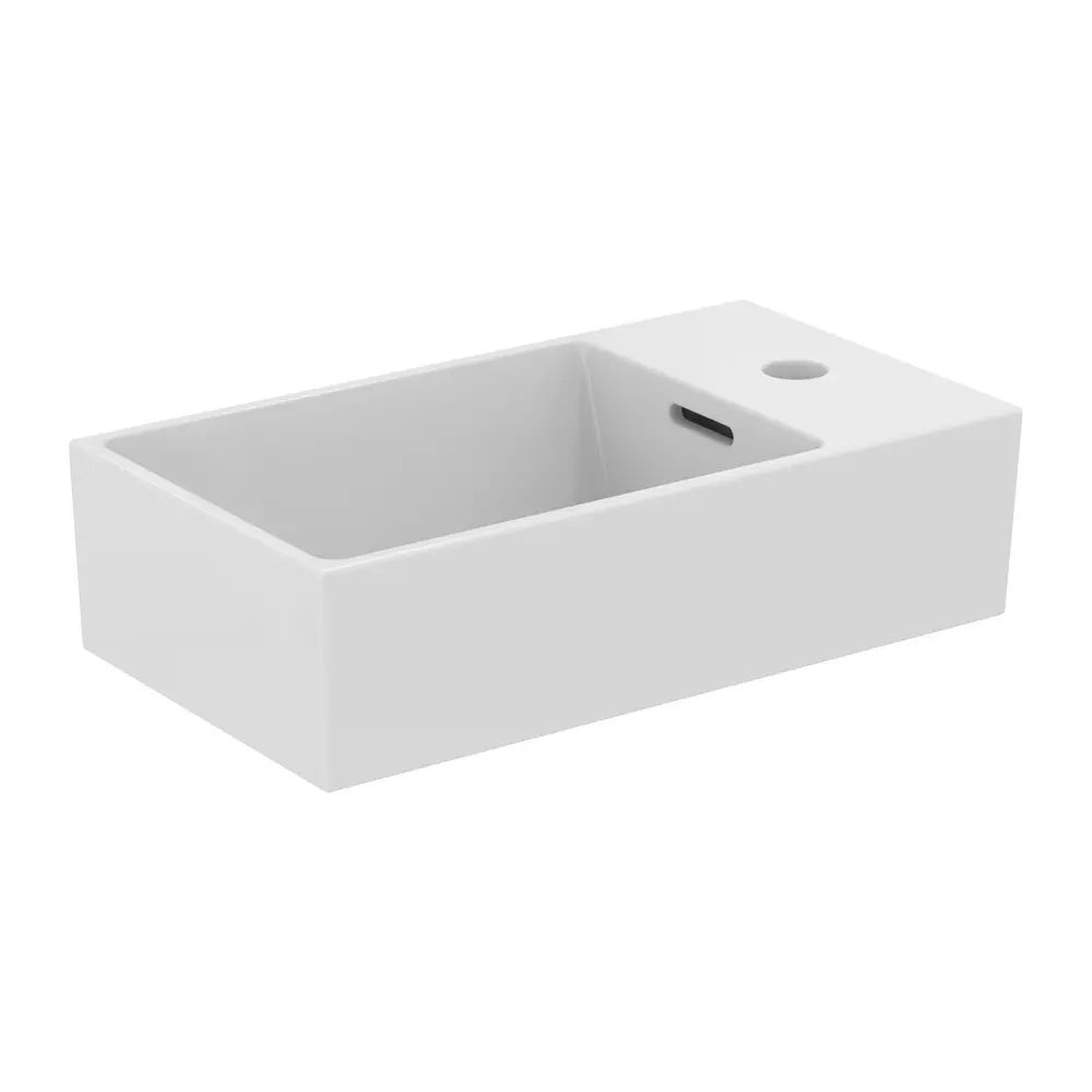 Lavoar suspendat Ideal Standard Atelier Extra 45 cm alb lucios cu orificiu baterie si preaplin dreapta
