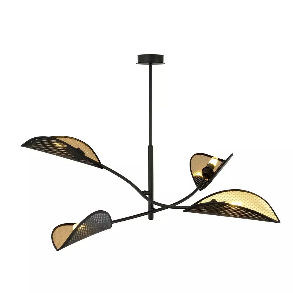 Lustra Emibig Lotus 4 negru/auriu