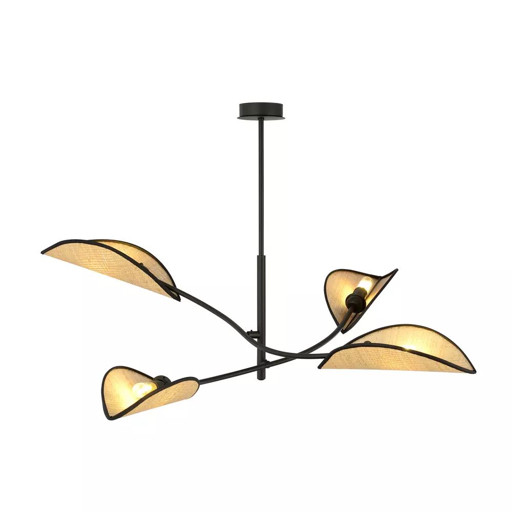 Lustra Emibig Lotus 4 negru/ratan