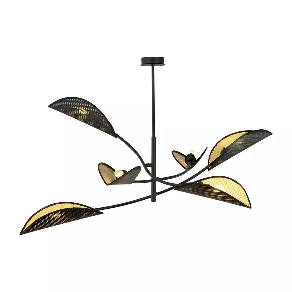 Lustra Emibig Lotus 6 negru/auriu
