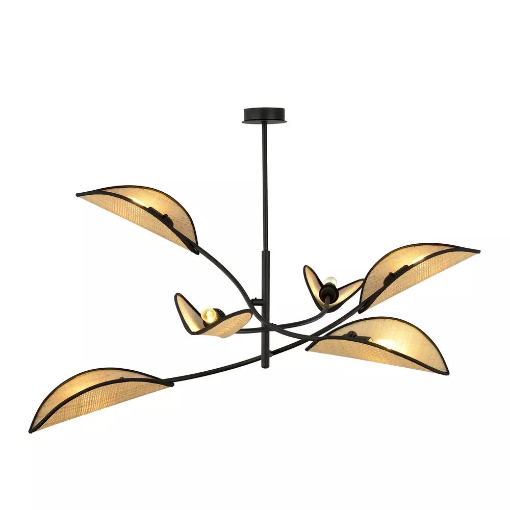 Lustra Emibig Lotus 6 negru/ratan