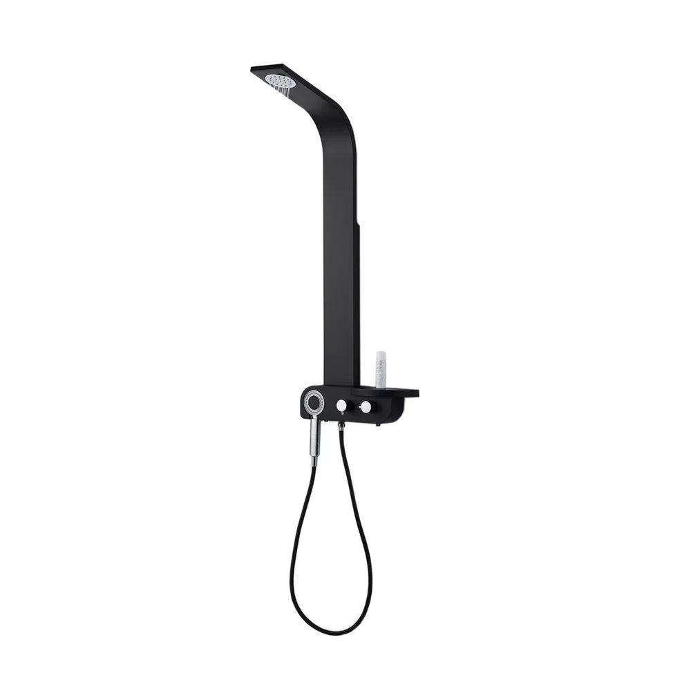 Panel de dus Fluminia Nero Lux 112x44 cm negru baterie termostatica