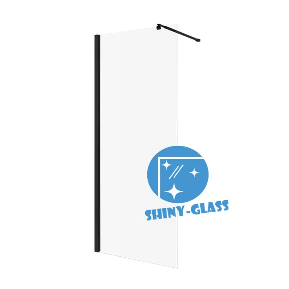 Paravan de dus tip Walk-in Invena negru 100x200 cm
