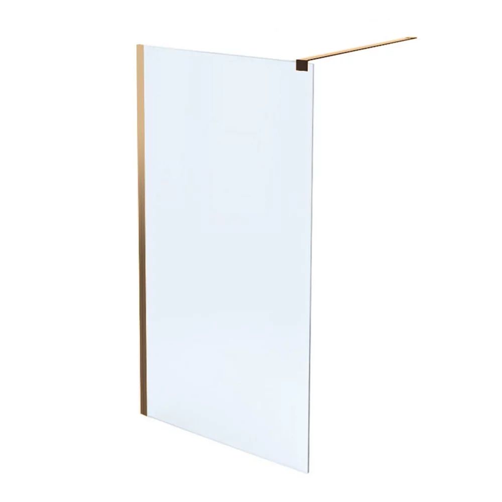 Paravan de dus tip Walk-in Massi Walk In Fix auriu 120x195 cm sticla transparenta