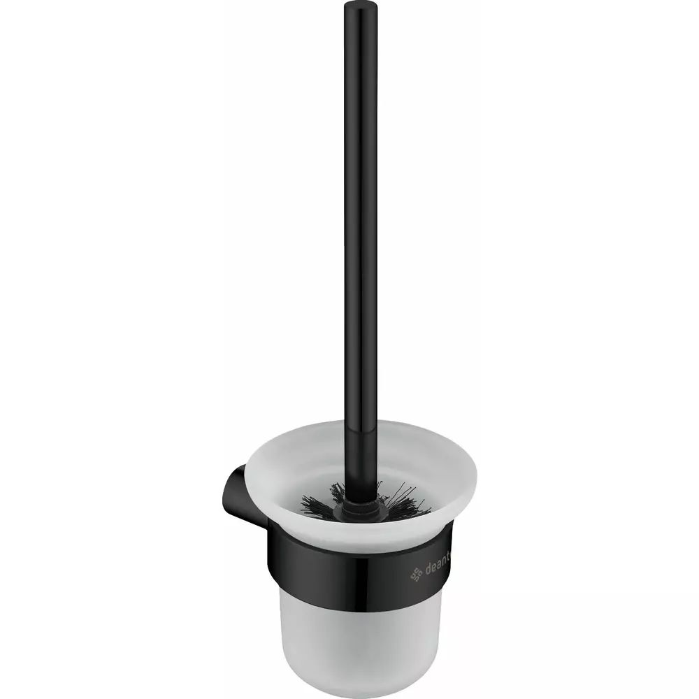 Perie WC Deante Round negru mat cu montare pe perete