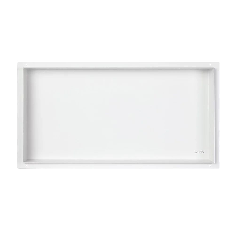 Raft incastrat dreptunghiular Balneo Wall-Box 60x30x10 cm fara rama alb periat