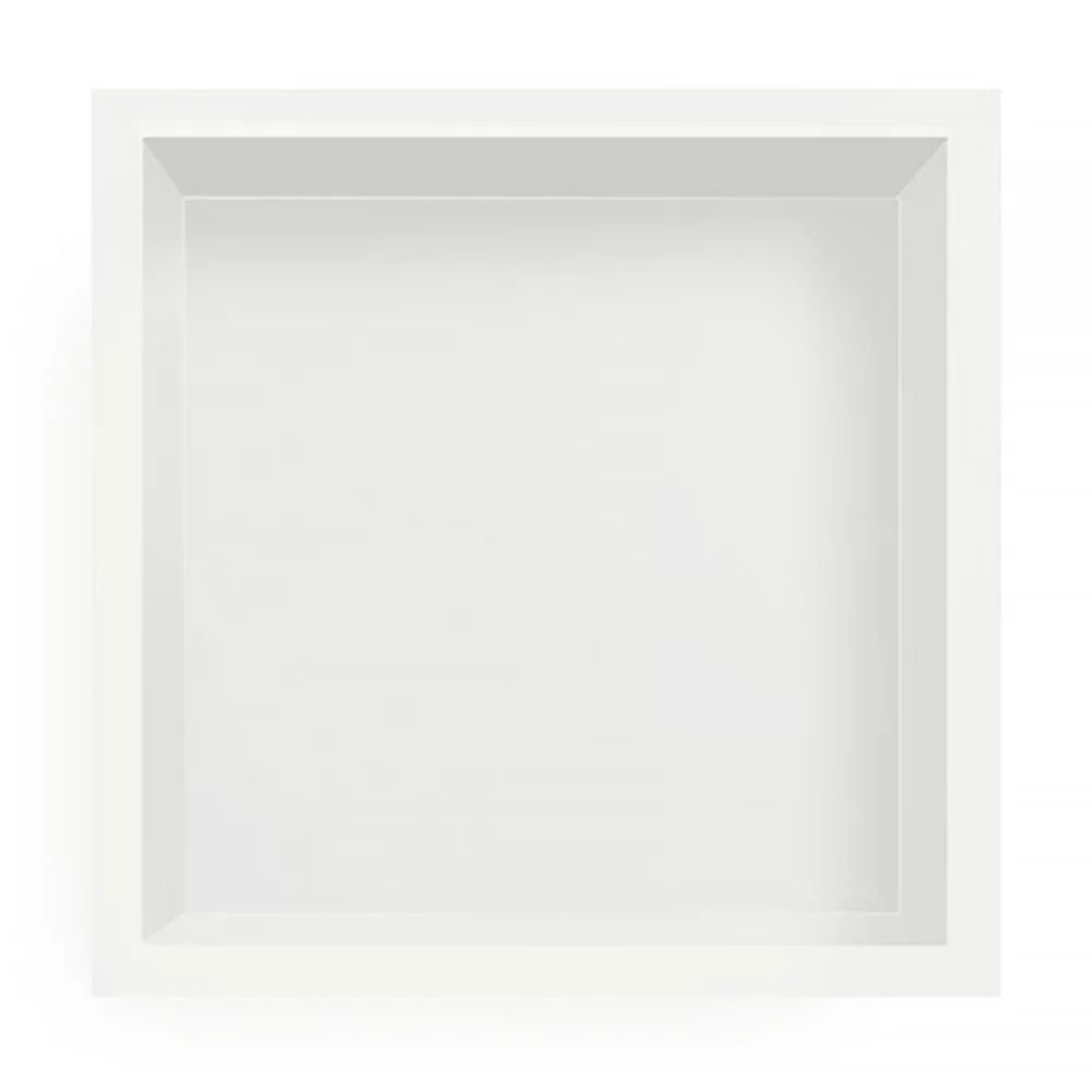 Raft incastrat patrat Balneo Wall-Box 30x30x10 cm alb periat