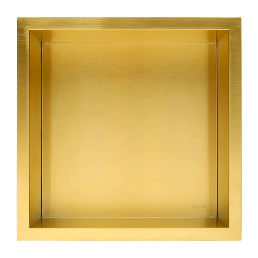 Raft incastrat patrat Balneo Wall-Box 30x30x7 cm auriu periat