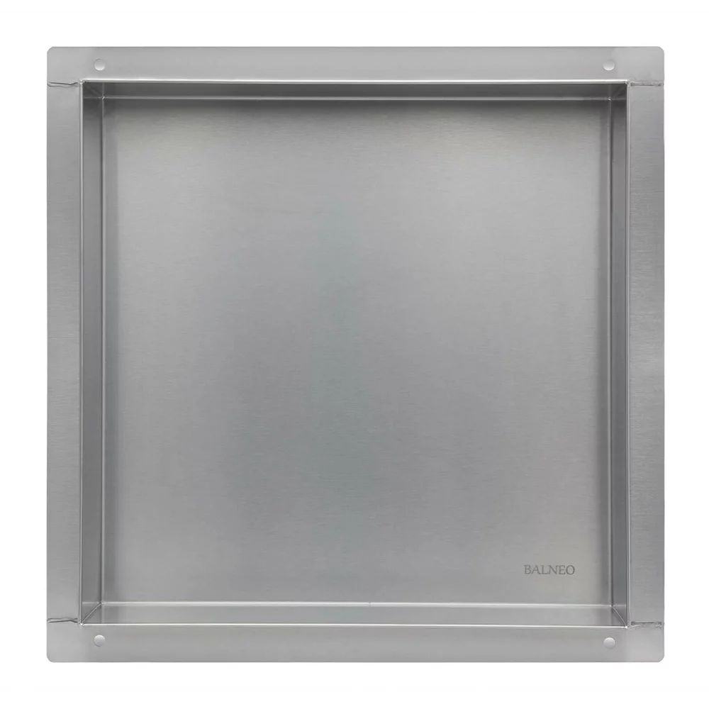 Raft incastrat patrat Balneo Wall-Box 30x30x7 cm fara rama inox periat