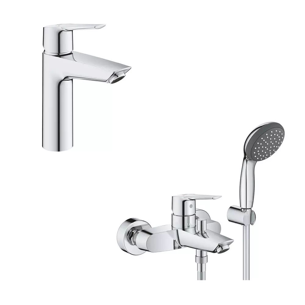 Set baterie lavoar baterie cada - dus si set de dus Grohe Start crom