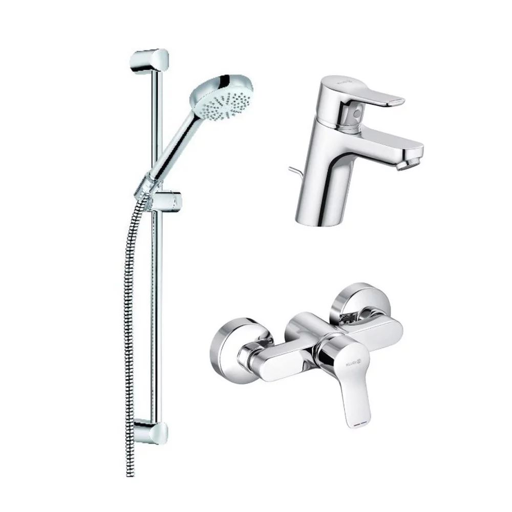 Set baterie lavoar baterie dus si set dus Kludi Pure&Easy crom