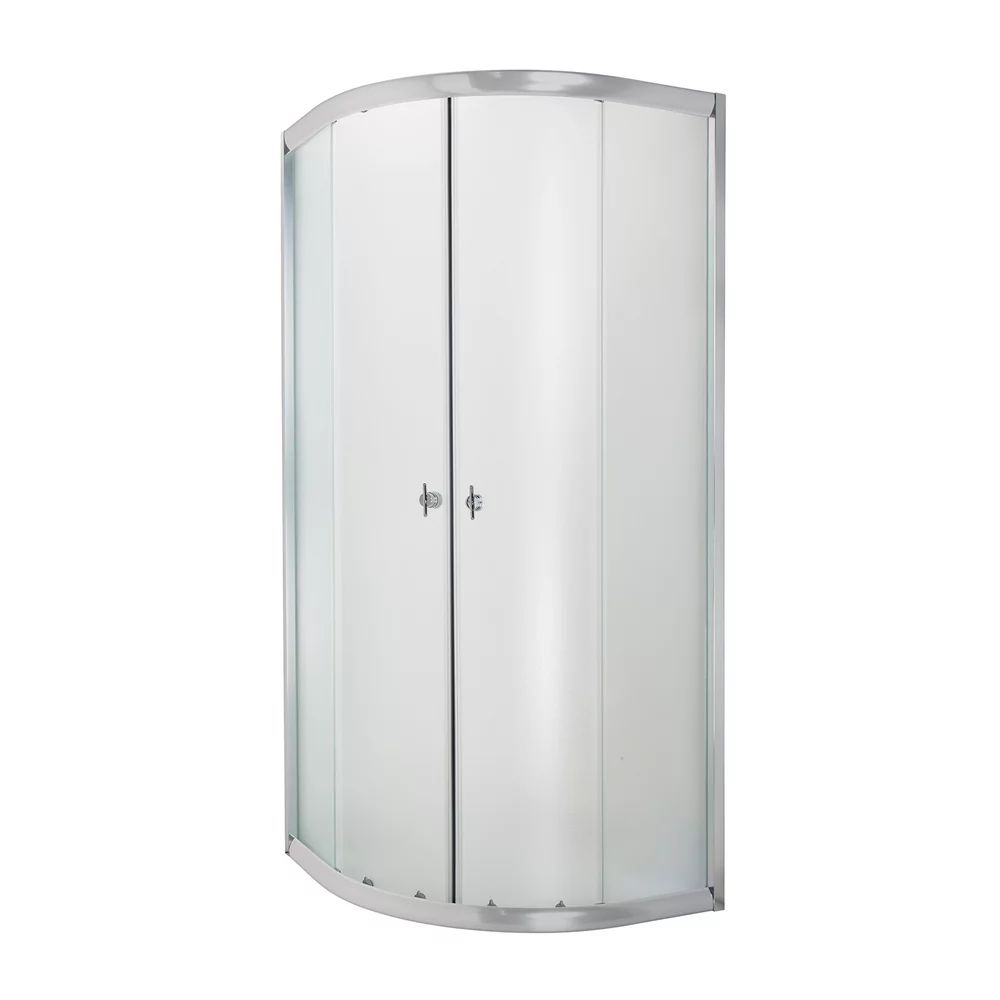 Cabina de dus semirotunda Invena Marbella si usi culisante 80x80 crom sticla mata