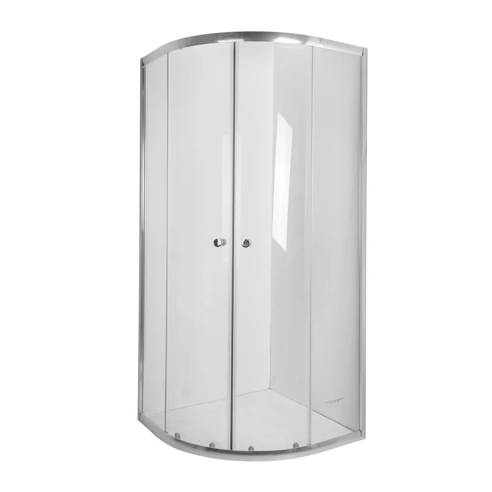 Cabina de dus semirotunda Invena Vitoria si usi culisante 80x80 crom