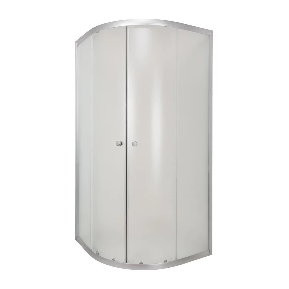 Cabina de dus semirotunda Invena Vitoria si usi culisante 80x80 crom sticla mata