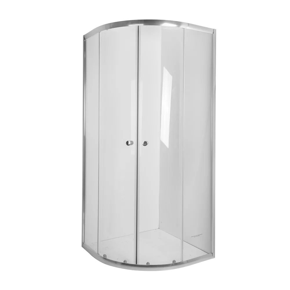 Cabina de dus semirotunda Invena Vitoria si usi culisante 90x90 crom