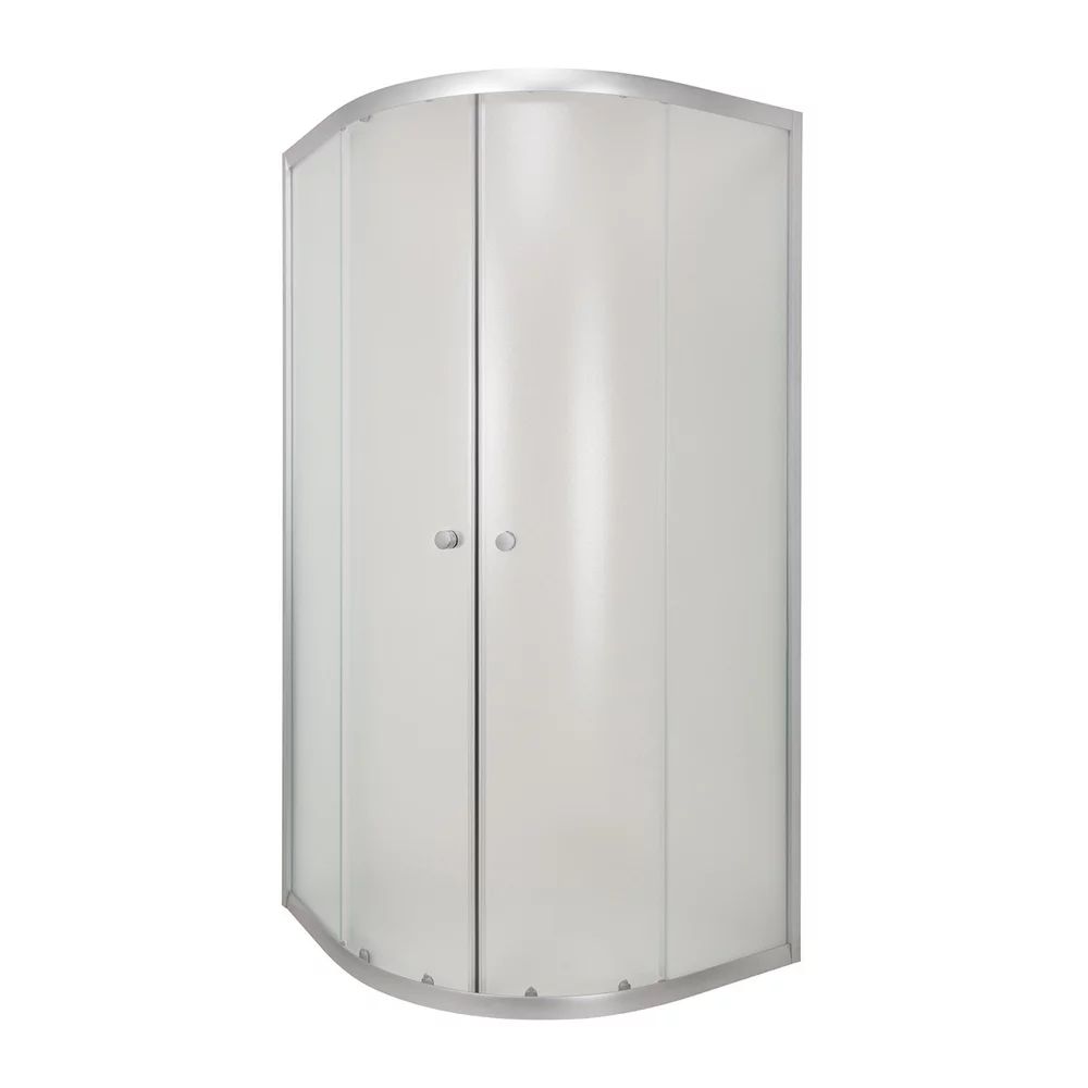 Cabina de dus semirotunda Invena Vitoria si usi culisante 90x90 crom sticla mata