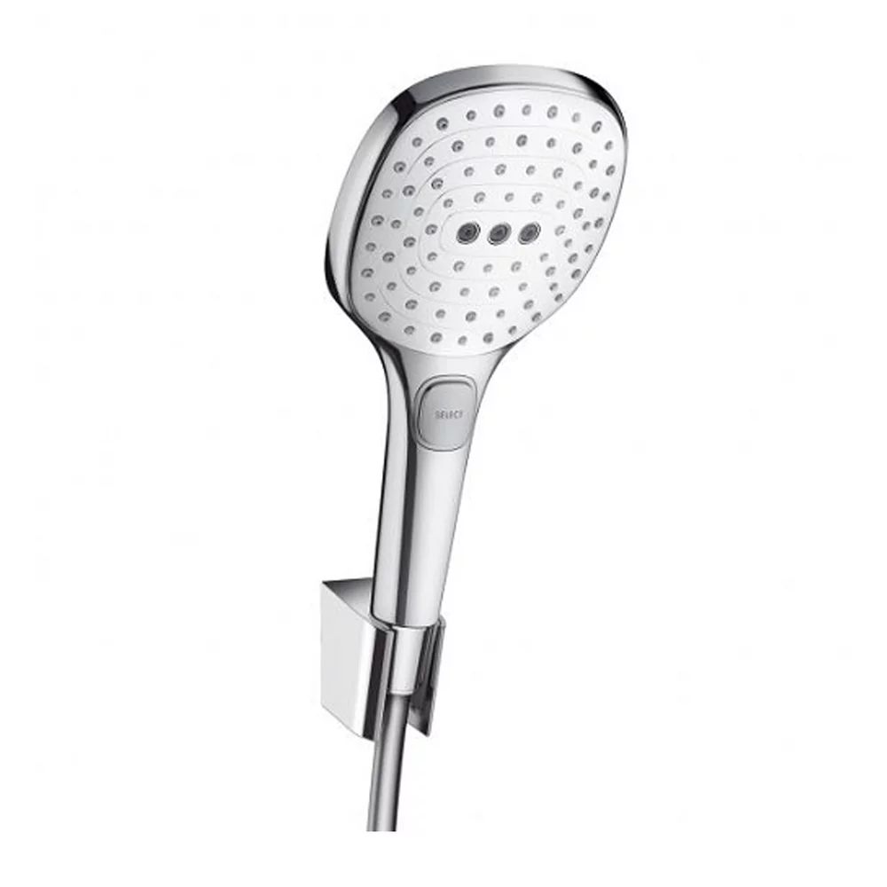 Set de dus cu porter Hansgrohe Raindance Select E 120 3 functii crom - alb
