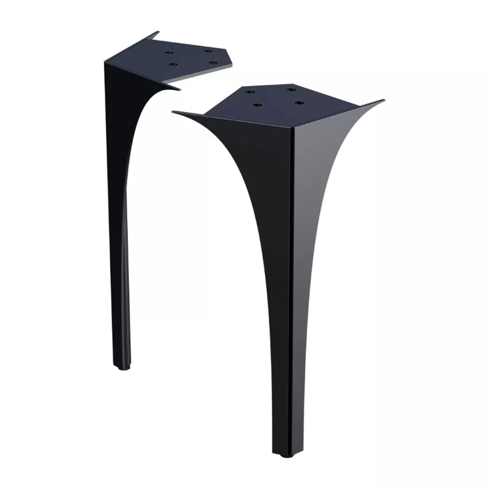 Set picioare fata pentru mobilier Oristo Louis 102 negru lucios 27.5 cm