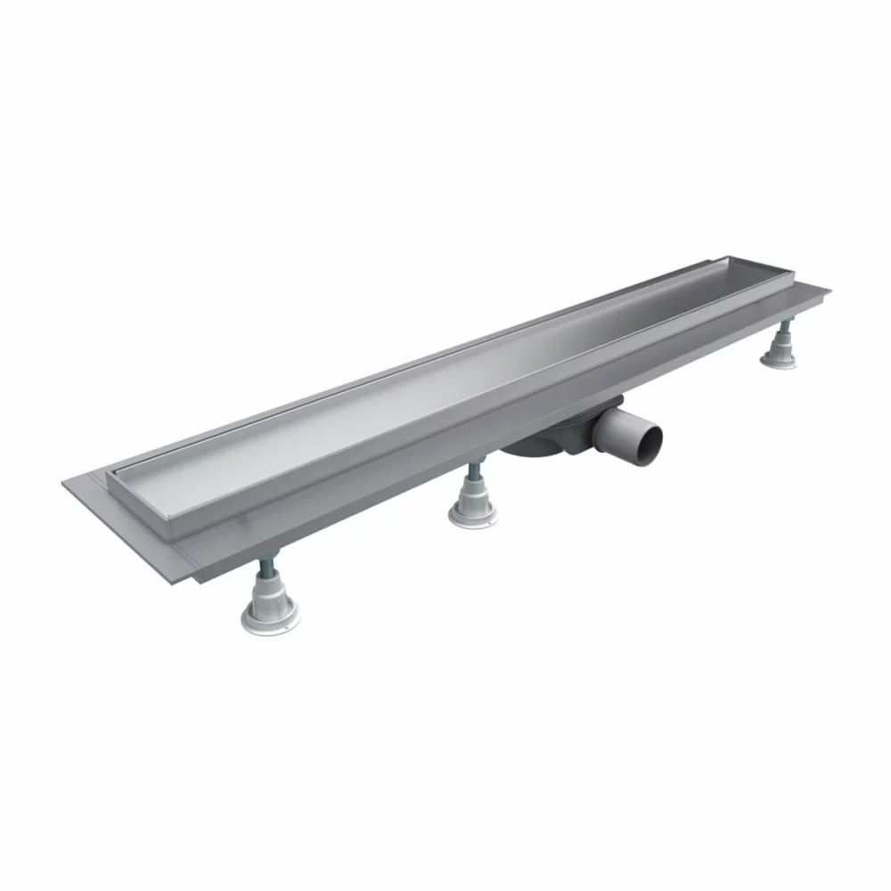 Set rigola pentru dus cu capac faiantabil Omnires Lowfix 60 cm argintiu