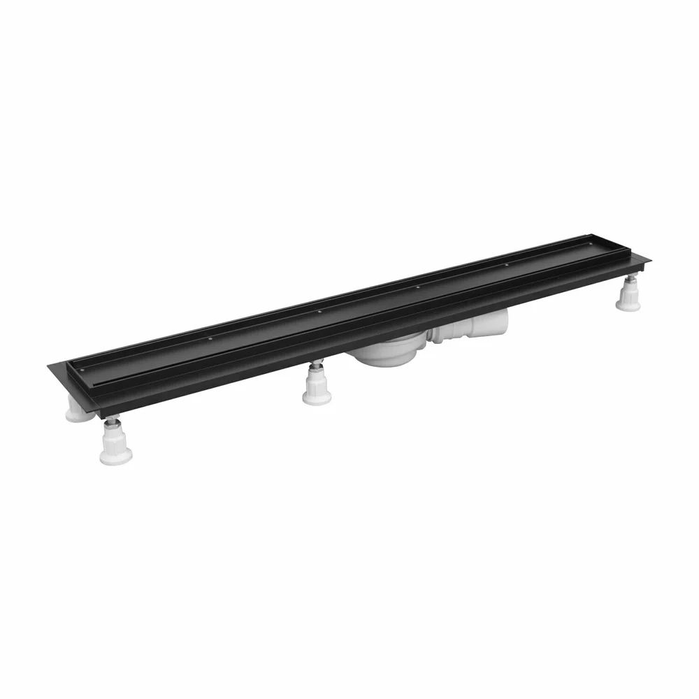 Set rigola pentru dus cu capac faiantabil Omnires Lowfix 80 cm negru