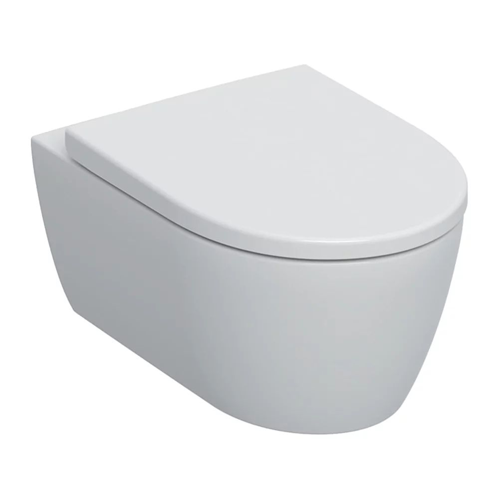 Set vas wc suspendat Geberit iCon rimfree alb cu capac softclose