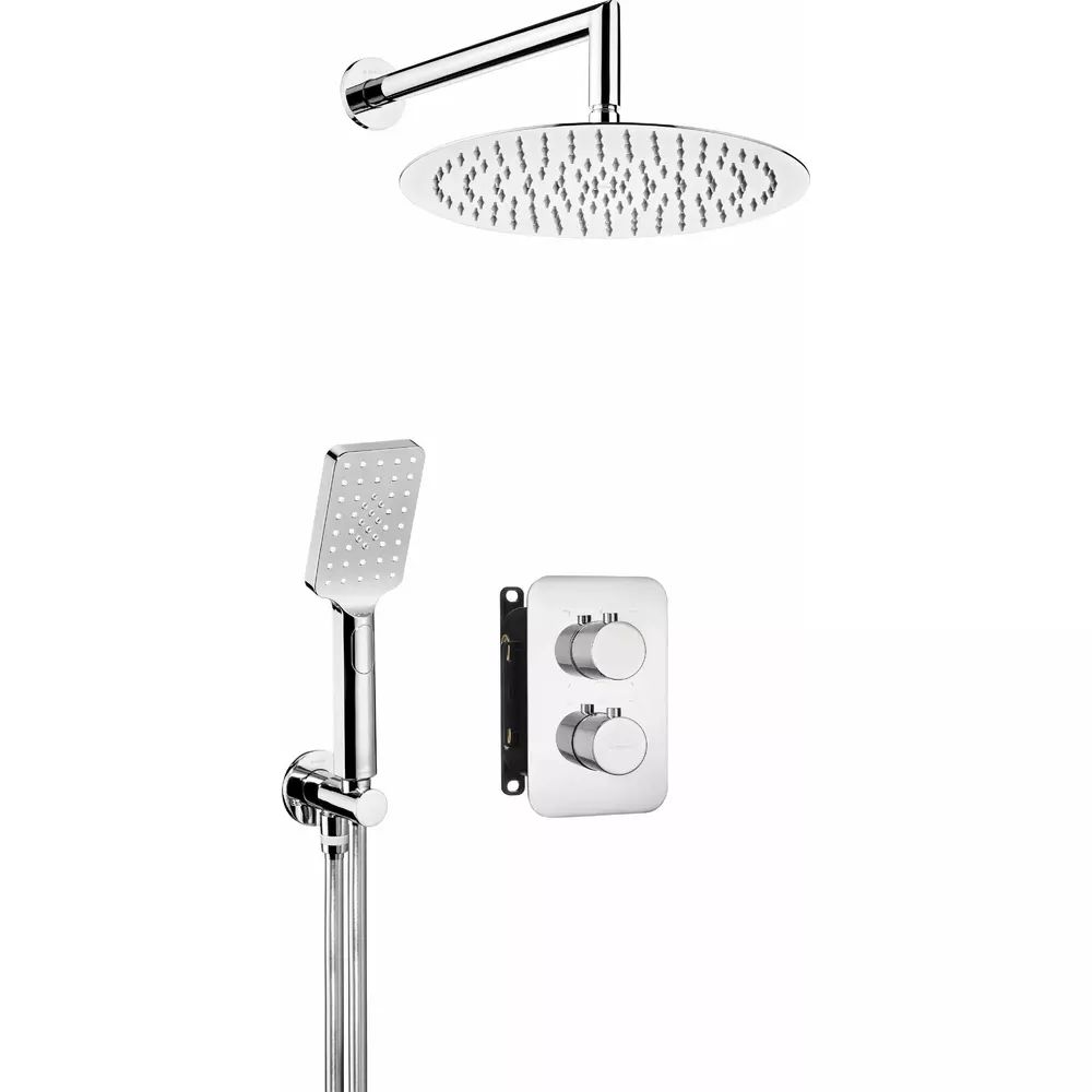 Sistem de dus cu termostat incastrat Deante Box crom