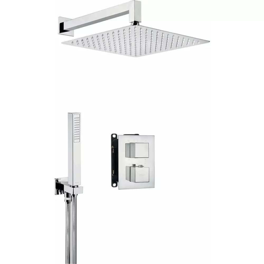 Sistem de dus incastrat Deante Box crom cu termostat