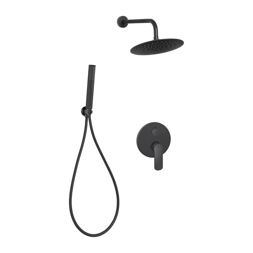 Sistem de dus incastrat Invena Siros 12 finisaj negru mat