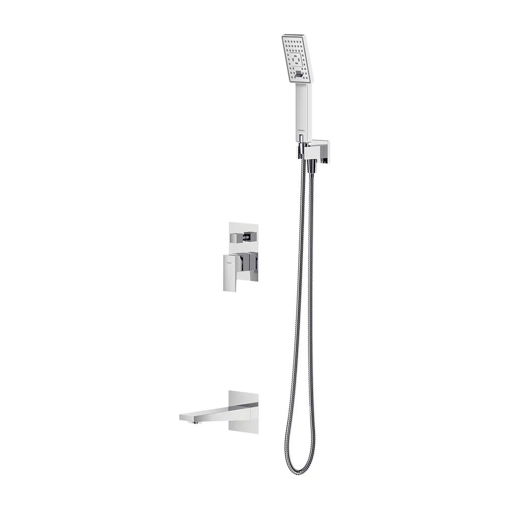Baterie cada - dus incastrata Omnires Fresh cu corp ingropat si set de dus