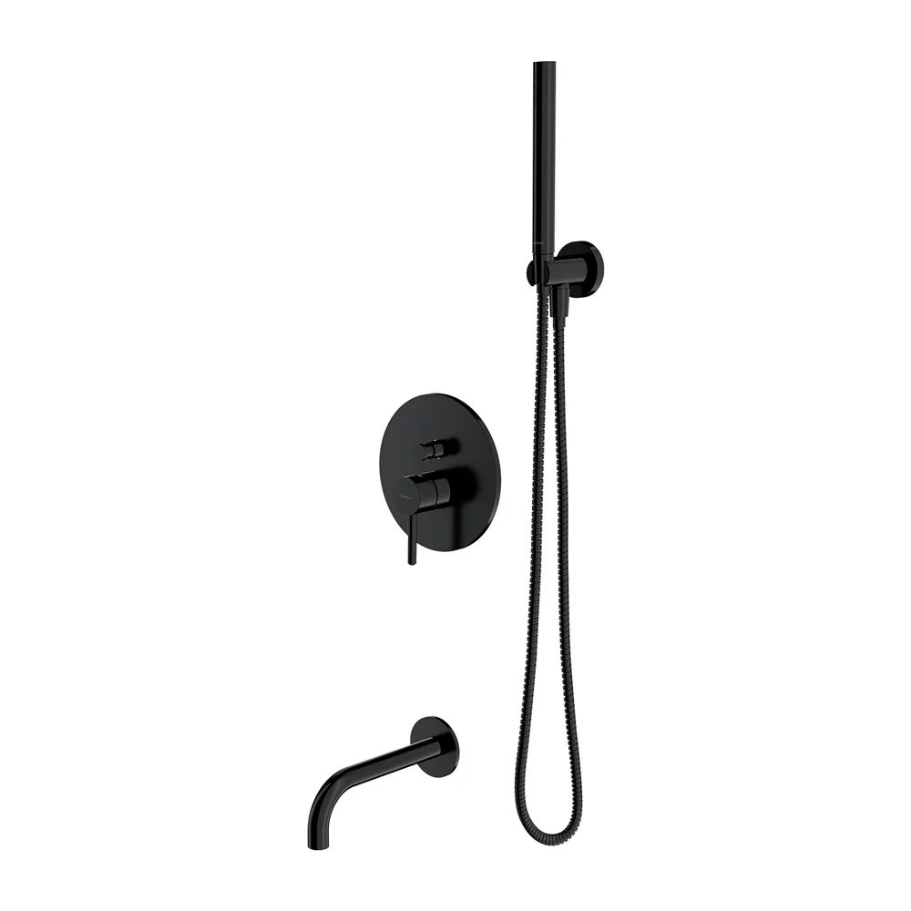 Baterie cada - dus incastrata Omnires Y cu corp ingropat si set de dus negru