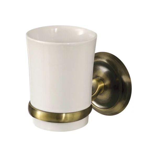 Suport periute de dinti alb/bronz Bisk Deco