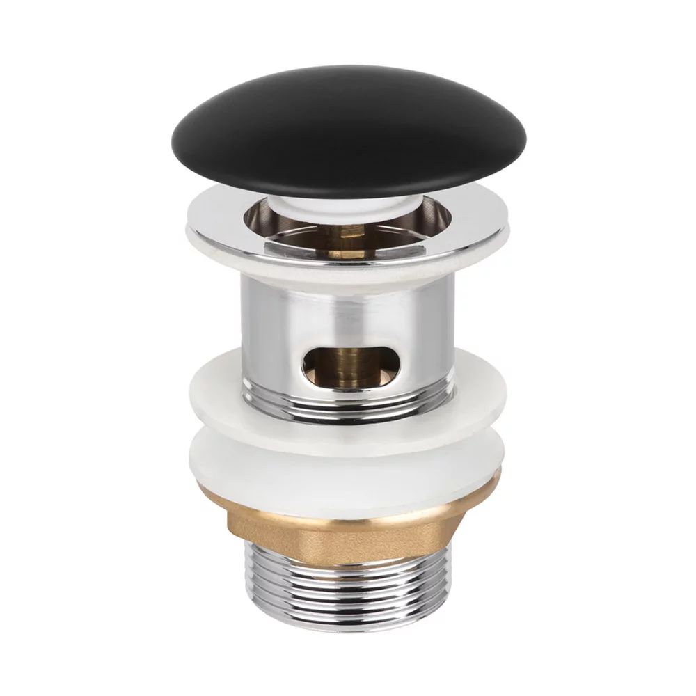 Ventil lavoar Click-Clack Invena crom - negru mat
