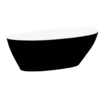 Cada freestanding Besco Goya alb-negru lucios 160x70 cm