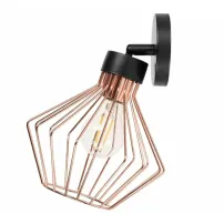 Aplica Loft negru/roz industrial cu bec la vedere Rea APP534-1W