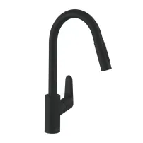 Baterie bucatarie cu dus extractibil Hansgrohe Focus M41 240 negru mat