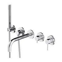 Baterie cada - dus incastrata Omnires Y 5 orificii  cu corp ingropat si set de dus