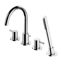 Baterie cada - dus Omnires Y 4 orificii cu set de dus