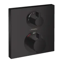 Baterie dus termostatata Hansgrohe Ecostat Square cu montaj incastrat 2 functii negru mat
