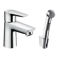 Baterie lavoar Hansgrohe Talis E cu dus igiena intima crom lucios