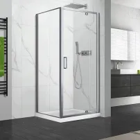 Cabina de dus dreptunghiulara cu usa pivotanta Fluminia Andina 100x80 crom
