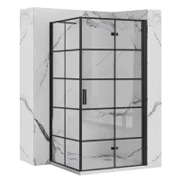 Cabina de dus dreptunghiulara cu usa pliabila Rea Molier 100x80 negru