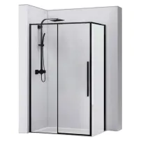 Cabina de dus dreptunghiulara Rea Solar cu usa glisanta 90x120 negru