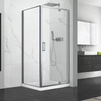 Cabina de dus patrata cu usa pivotanta Fluminia Andina 90x90 crom