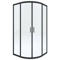 Cabina de dus semirotunda Deante Funkia negru cu usi culisante 90x90 cm