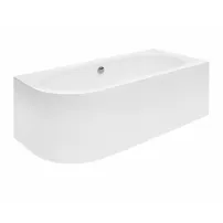 Cada asimetrica Besco Avita 160x75 cm alb lucios cu montaj dreapta