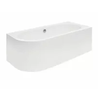 Cada asimetrica Besco Avita 160x75 cm alb lucios cu montaj dreapta