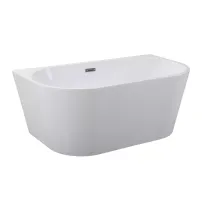 Cada freestanding Besco Vica 170x80 cm alb lipita de perete, BTW